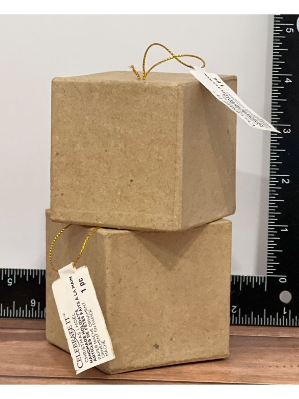 Celebrate It Paper Mache Cube Ornament DIY CHristmas Craft 427707